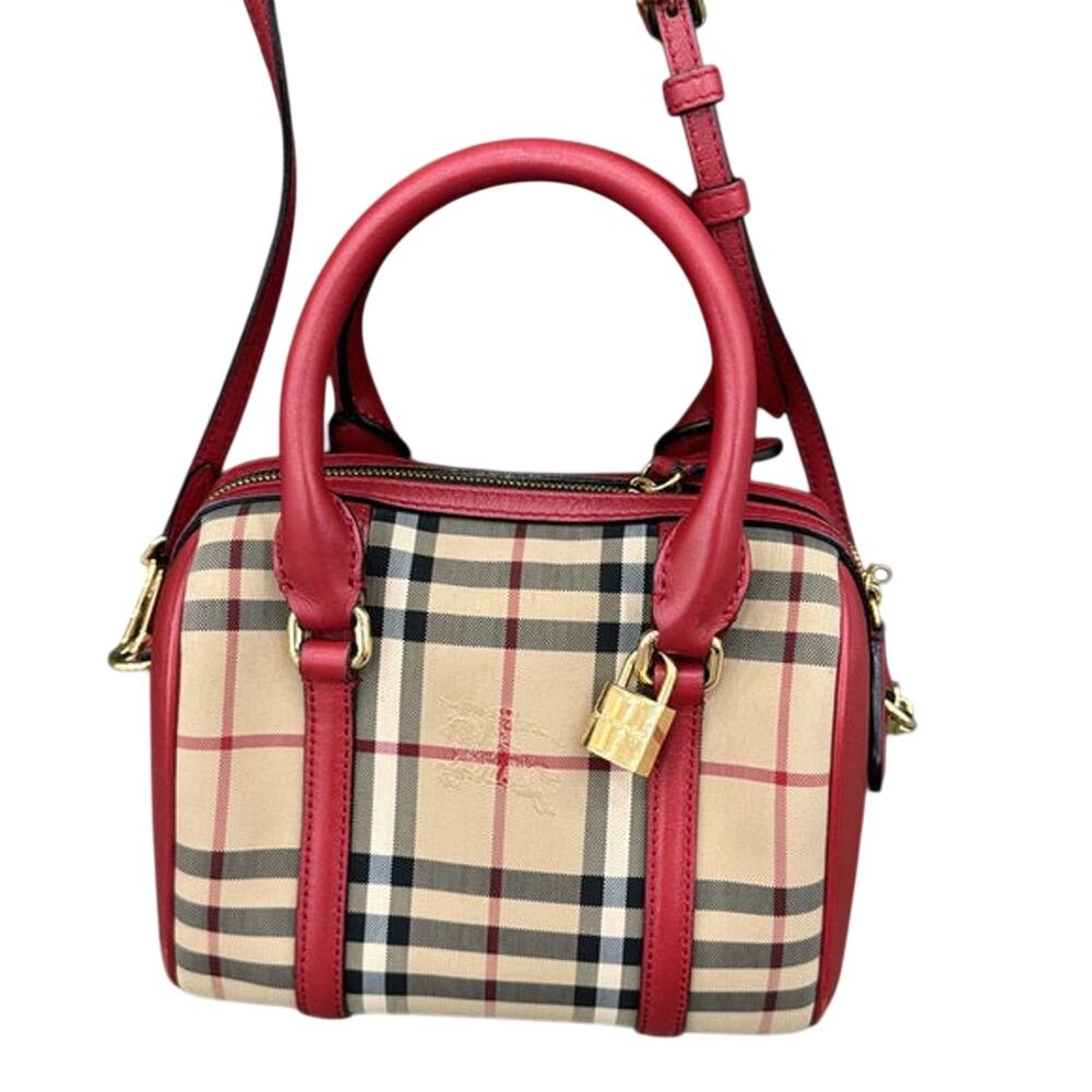 Burberry Red Alchester bowling bag